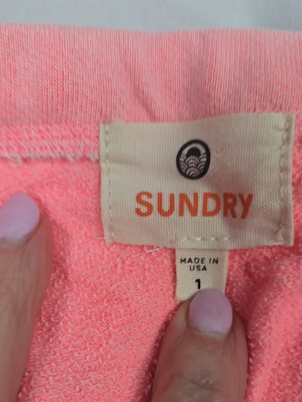 Sundry Coral Pink Side Rouched Terry Cloth Skirt 1